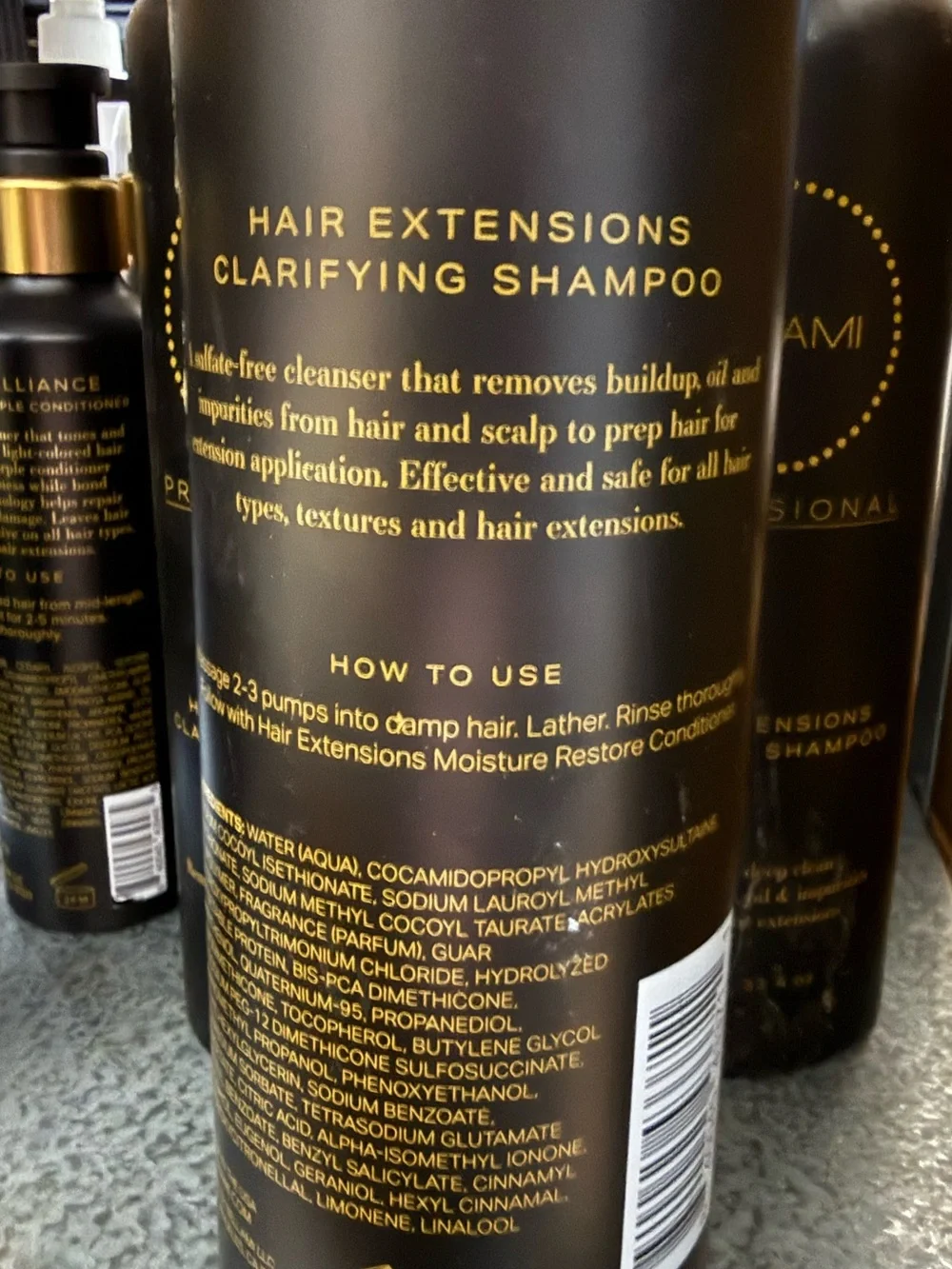 BELLAMI Professional Clarifying Shampoo - Black & Gold Pump Bottle